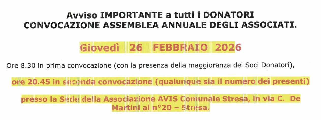 Al momento stai visualizzando CONVOCAZIONE ASSEMBLEA ANNUALE DEGLI ASSOCIATI